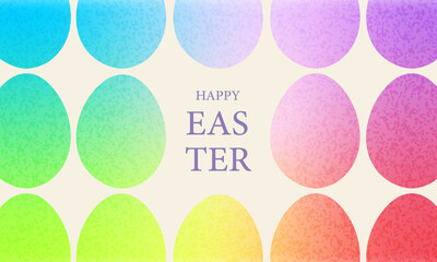 Easter design and banner with colorful Easter eggs. Easter poster, card, cover and label template.