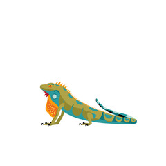 Iguana colorful Mid Century Modern 