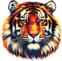 Tiger head image Colorful vector illustration Tiger head , Fierce Tiger head vector.