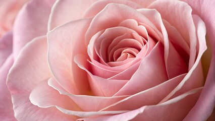 Rose's Delicate Blush: A close-up of a blooming pink rose, its soft petals beautifully arranged, revealing a spectrum of gentle shades.