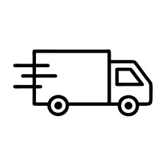 Delivery truck in motion