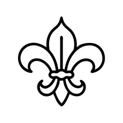Fleur-de-lis symbol in black outline design