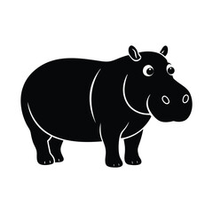 Hippo  silhouette vector illustration 