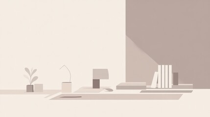 Elegant Minimalist Interior Design Concept: A Modern Workspace