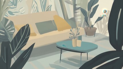 Serene Botanical Interior Design: A Peaceful Oasis in Your Home