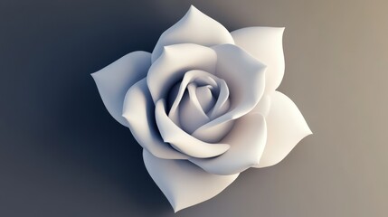 Stunning 3D Rendered White Rose, Elegant Floral Design