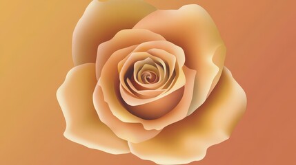 Stunning Beige Rose Illustration: A Delicate Floral Design for Lovers of Nature