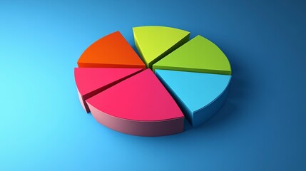 Vibrant 3D Pie Chart: A Visual Representation of Data