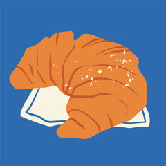 Tasty fresh Croissant. Bakery product. Healthy organic pastry food. Hand drawn modern Vector illustration. Isolated design element. Logo, icon, print template