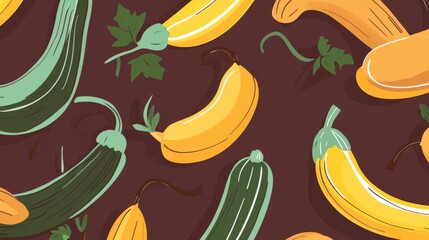 A Delightful Pattern of Summer Squash and Bananas