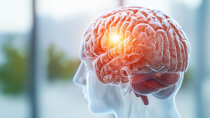 detailed anatomical illustration of human brain highlighting neural activity, showcasing intricate structure and functions of brain. This evokes curiosity about neuroscience and human cognition