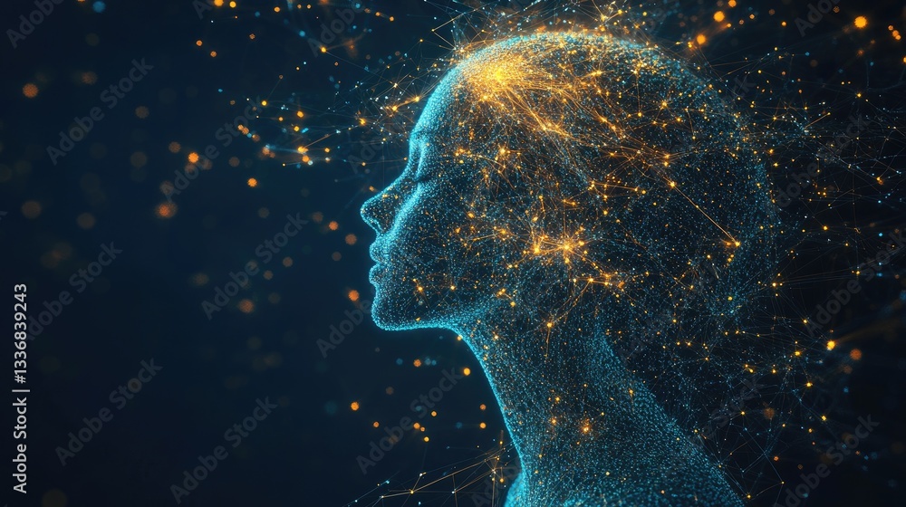 Poster quantum computing concept with futuristic ai-driven processing power.