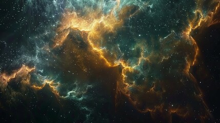 Obraz premium Cosmic clouds of gas and starlight beautifully illuminate the vast darkness