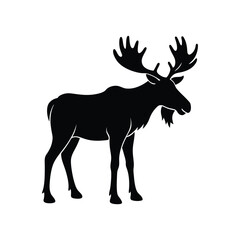  Moose  silhouette vector illustration 