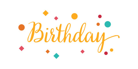 Beautiful Happy Birthday text vector, text template, lettering. Birthday card