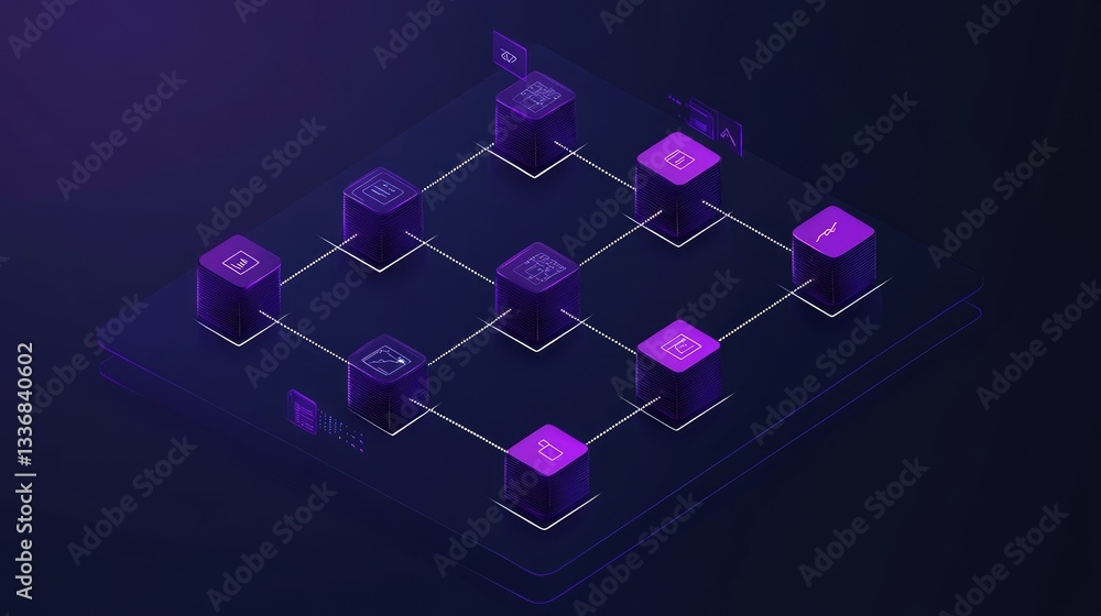 Poster secure digital transaction visualization with encrypted connections and cyber protection.