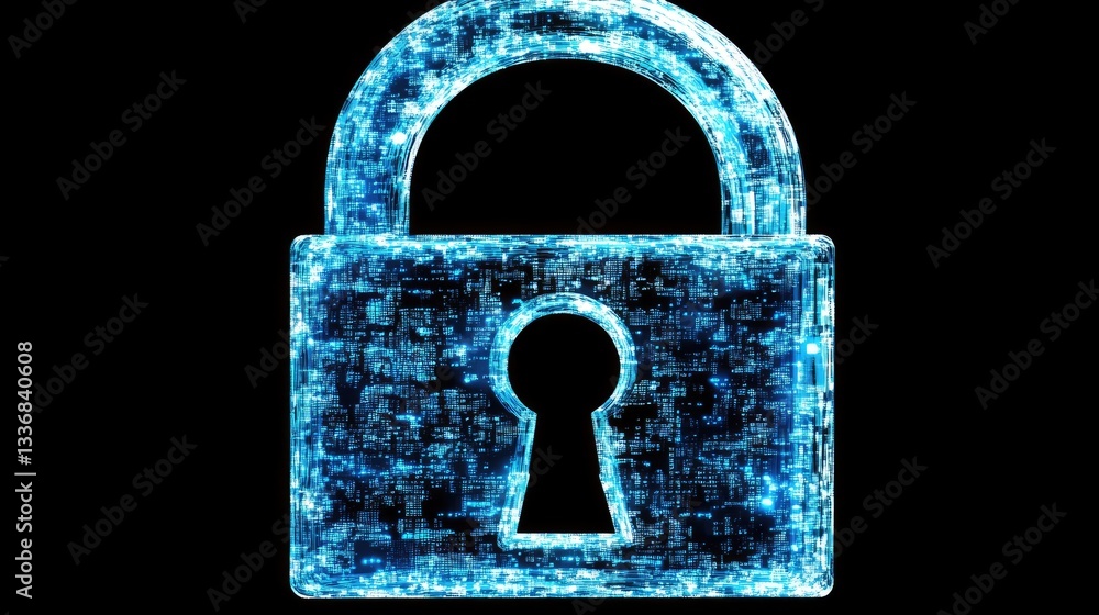 Poster secure digital transaction visualization with encrypted connections and cyber protection.