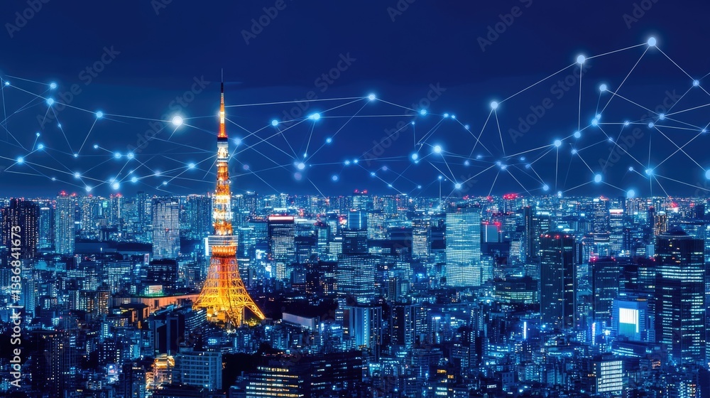 Aufkleber smart city network connectivity with seamless data exchange between iot devices.