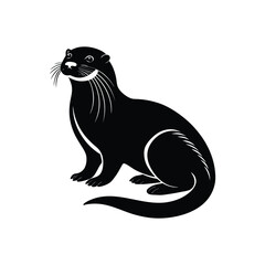  Otter silhouette vector illustration 