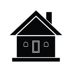 A vector illustration icon of a simple house.