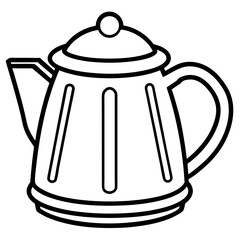 Simple Line Art Kettle Vector