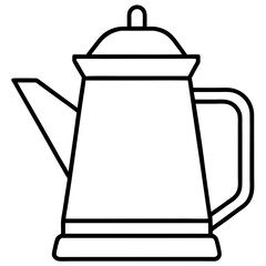 Simple Line Art Kettle Vector