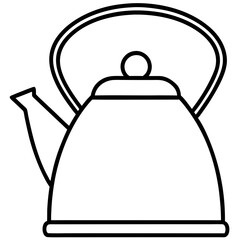 Simple Line Art Kettle Vector