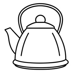 Simple Line Art Kettle Vector