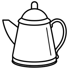Simple Line Art Kettle Vector