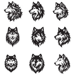 wolf head silhouette vector illustration