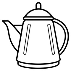 Simple Line Art Kettle Vector