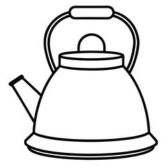 Simple Line Art Kettle Vector