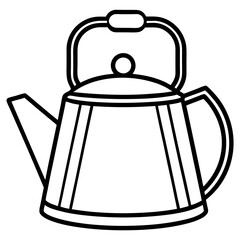 Simple Line Art Kettle Vector