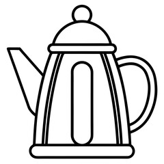 Simple Line Art Kettle Vector