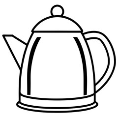 Fototapeta premium Simple Line Art Kettle Vector