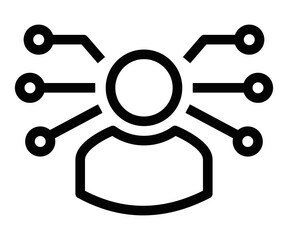 Obraz premium User profile with digital network connections. Vector icon. Editable stroke.