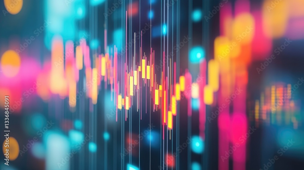 Poster virtual dashboard for futuristic business analytics with elegant graphs and deep data insights.