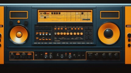 Fototapeta premium Broadcast Studio Panel: On Air Concept with Copy Space for Engaging Podcasts and Live Radio