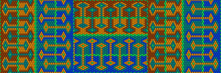 Ethnic Bead Patterns: Traditional Tribal Textile Designs Collection