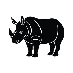  rhino silhouette vector illustration 