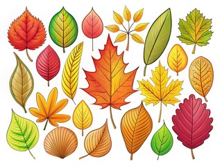 Fototapeta premium Cartoon Leaf Images for Nature Theme