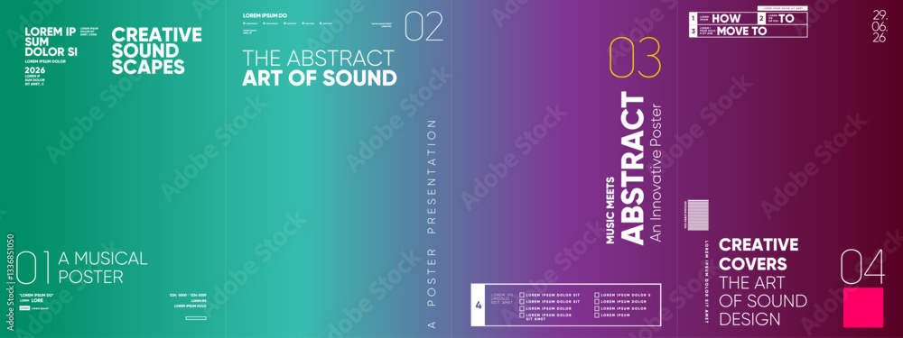 Poster abstract poster template with a structured layout and expressive typography. the bold color composit