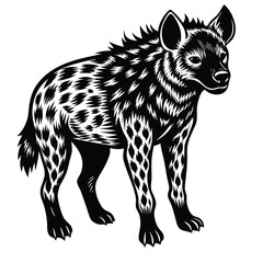 Adobe Illustrator ArtAdorable hyena line art illustration designed for kids to fill with vibrant colorswork
