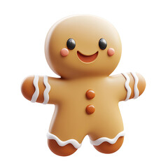 Naklejka premium Cute Smiling Gingerbread Man with Icing
