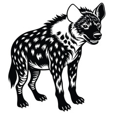 Adobe Illustrator ArtAdorable hyena line art illustration designed for kids to fill with vibrant colorswork