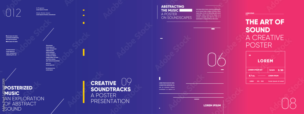 Poster music-inspired poster template with bold typography and gradient background. the structured layout e