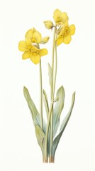 Obraz premium Flower illustration botanical daffodil.