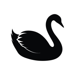 Swan  silhouette vector illustration 