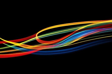 Abstract Colorful Light Waves Graphic Design