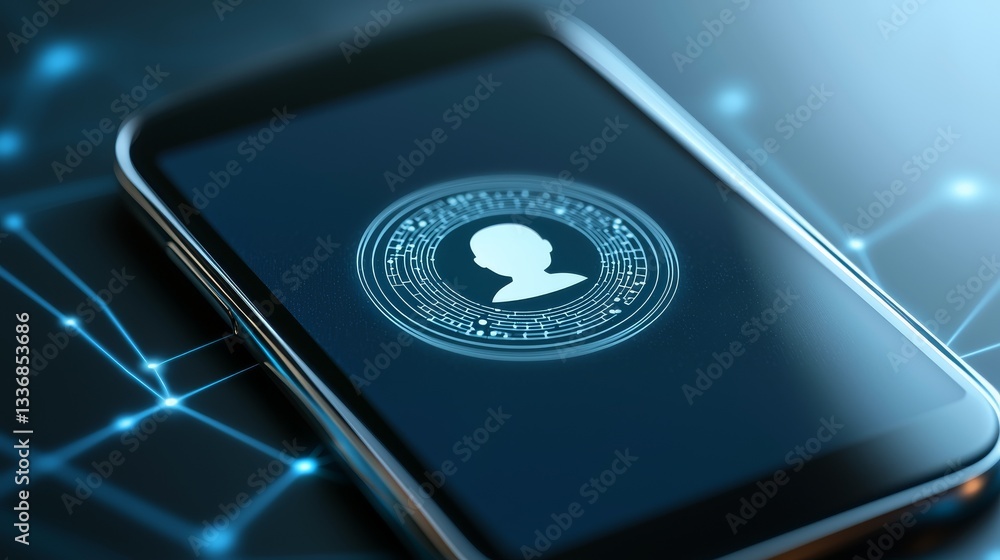 Poster closeup view of modern smartphone, highlighting the essential button feature for seamless user exper